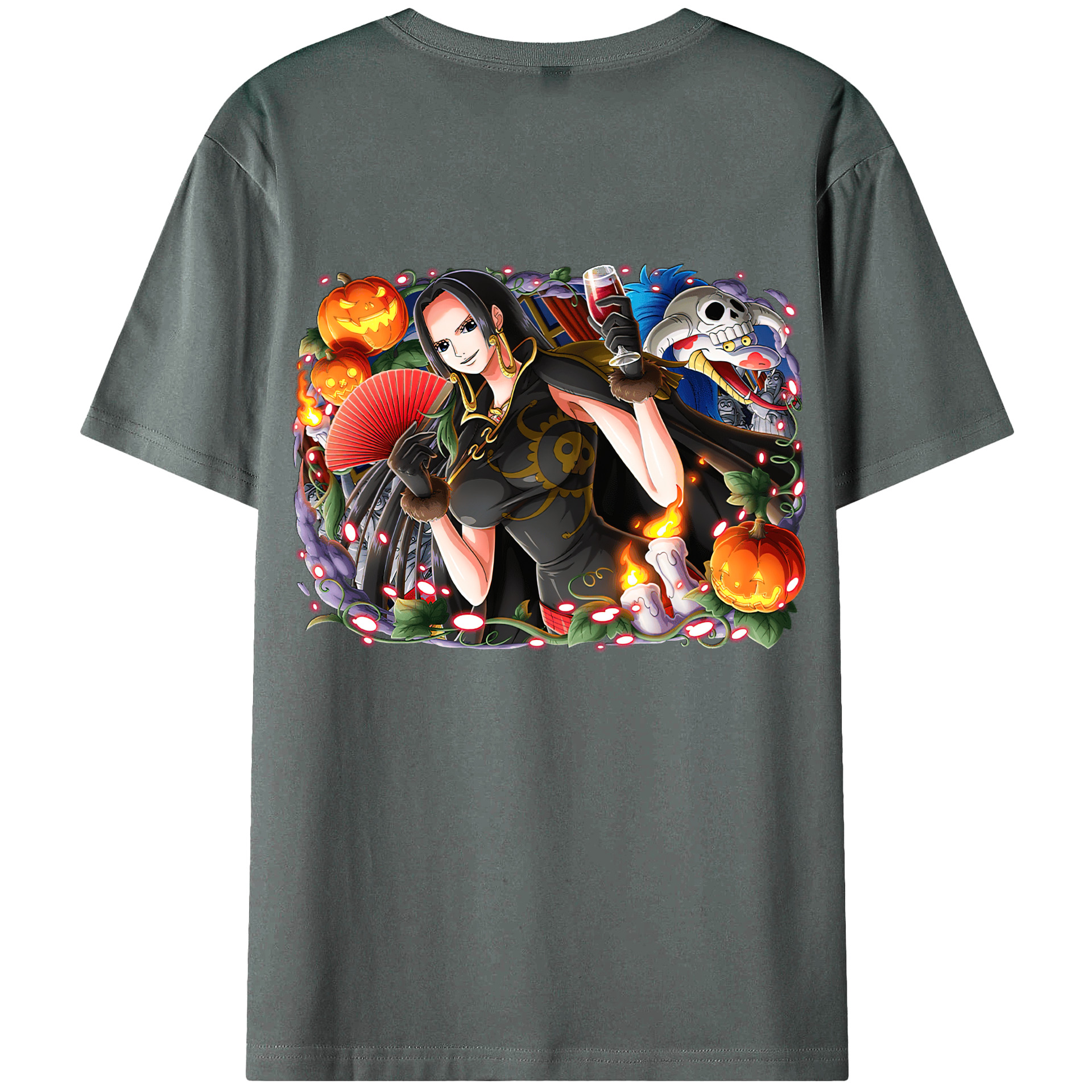 ワンピース ボア・ハンコック ONE PIECE Boa·Hancock 綿100％ メンズ半袖Tシャツ（バックプリント） 通気性